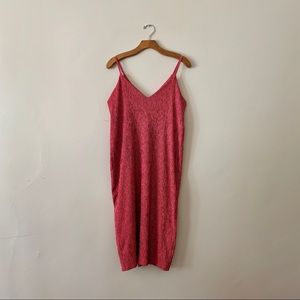 Red & Black Woven Zara Midi Dress